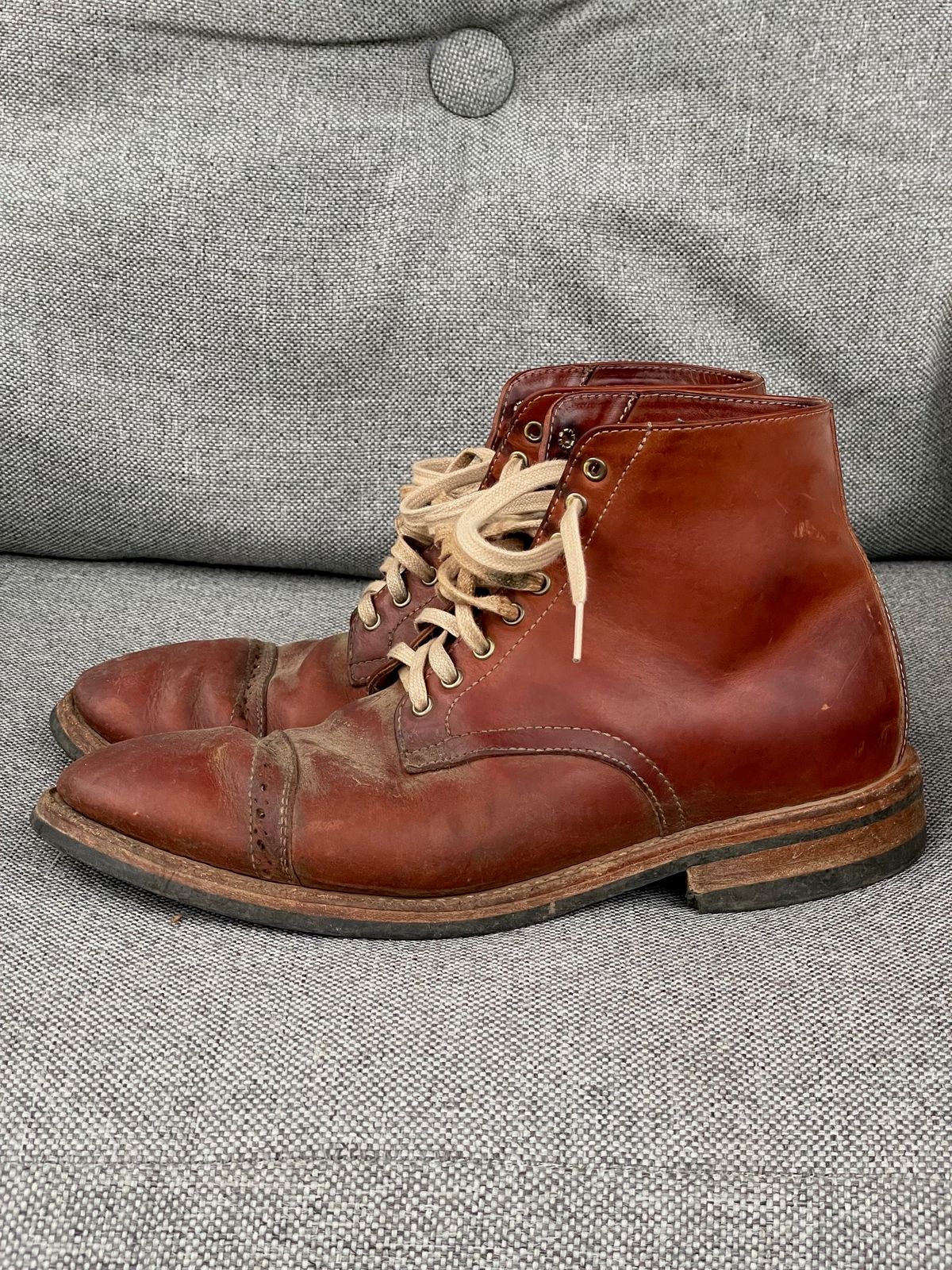 Photo by prock1820 on April 1, 2024 of the Oak Street Bootmakers Lakeshore Boot in Badalassi Carlo Cognac Pueblo Veg Crust.