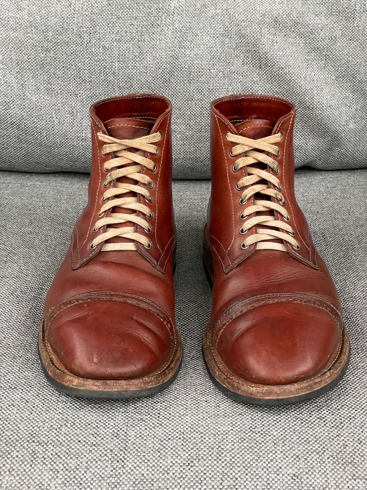 Photo by prock1820 on April 1, 2024 of the Oak Street Bootmakers Lakeshore Boot in Badalassi Carlo Cognac Pueblo Veg Crust.