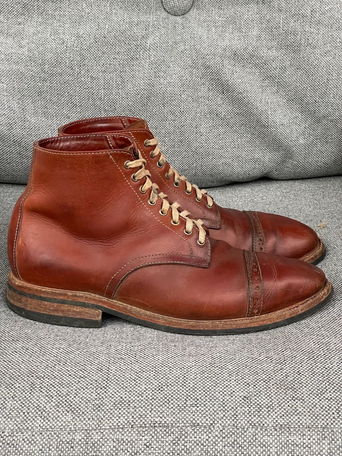 Photo by prock1820 on April 1, 2024 of the Oak Street Bootmakers Lakeshore Boot in Badalassi Carlo Cognac Pueblo Veg Crust.