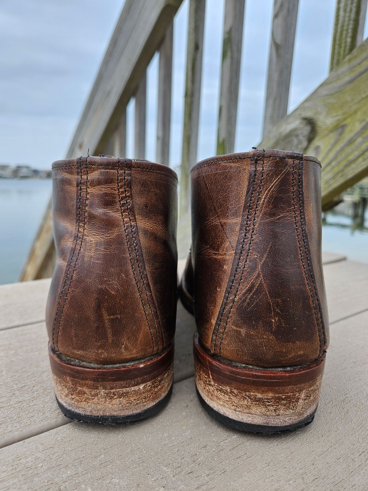 Photo by icarusflies95 on April 1, 2023 of the Red Wing Beckman Chukka in S.B. Foot Unknown Leather.