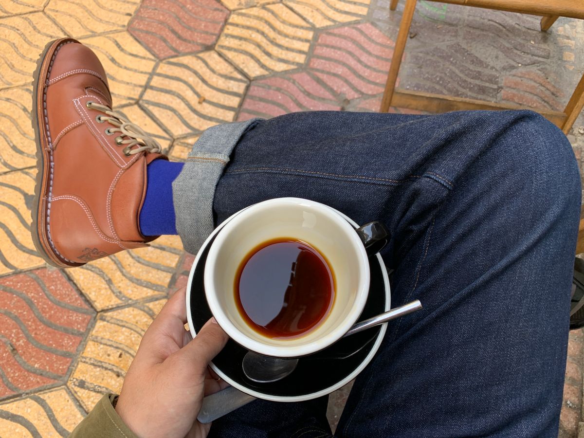 Photo by icarusflies95 on October 15, 2024 of the Jim Green African Ranger Barefoot Boot in Chestnut Tan Full Grain.