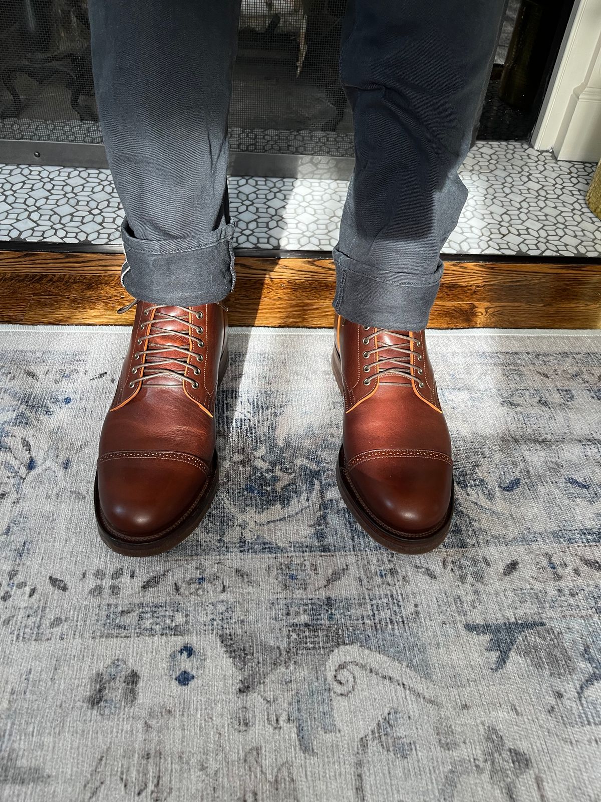 Photo by CellBlaster on May 30, 2023 of the Viberg Service Boot BCT in Unlisted Leather.