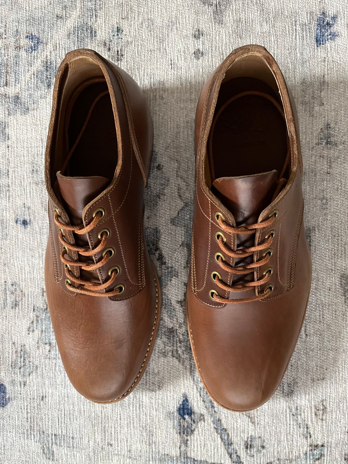 Photo by CellBlaster on March 30, 2023 of the Onderhoud LVL01 Derby Boot in Horween Natural Chromexcel Strips.