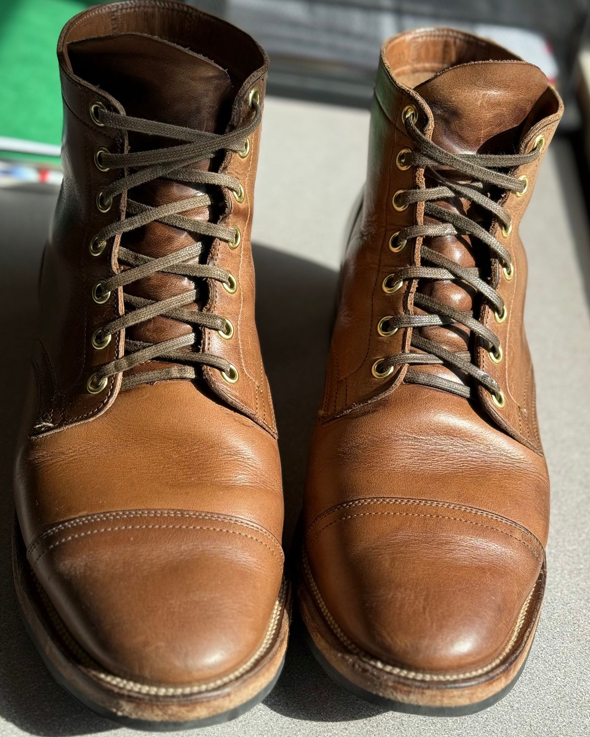Photo by CellBlaster on October 18, 2024 of the Viberg Service Boot in Horween Natural Chromexcel.