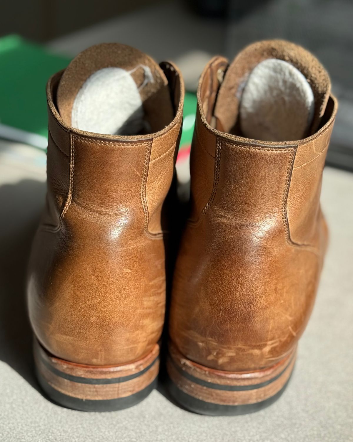 Photo by CellBlaster on October 18, 2024 of the Viberg Service Boot in Horween Natural Chromexcel.