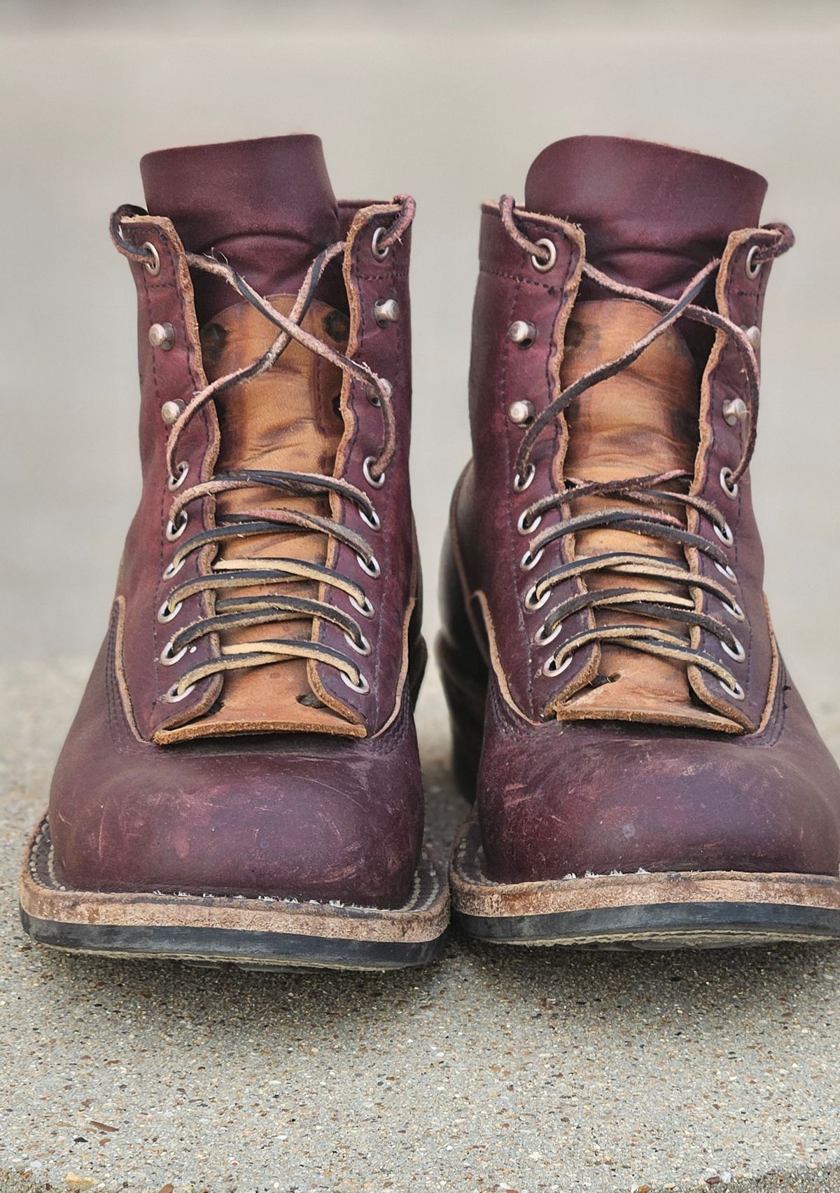 Photo by bro_moc on December 3, 2025 of the White's C350 Cutter in Seidel Burgundy Double Shot.