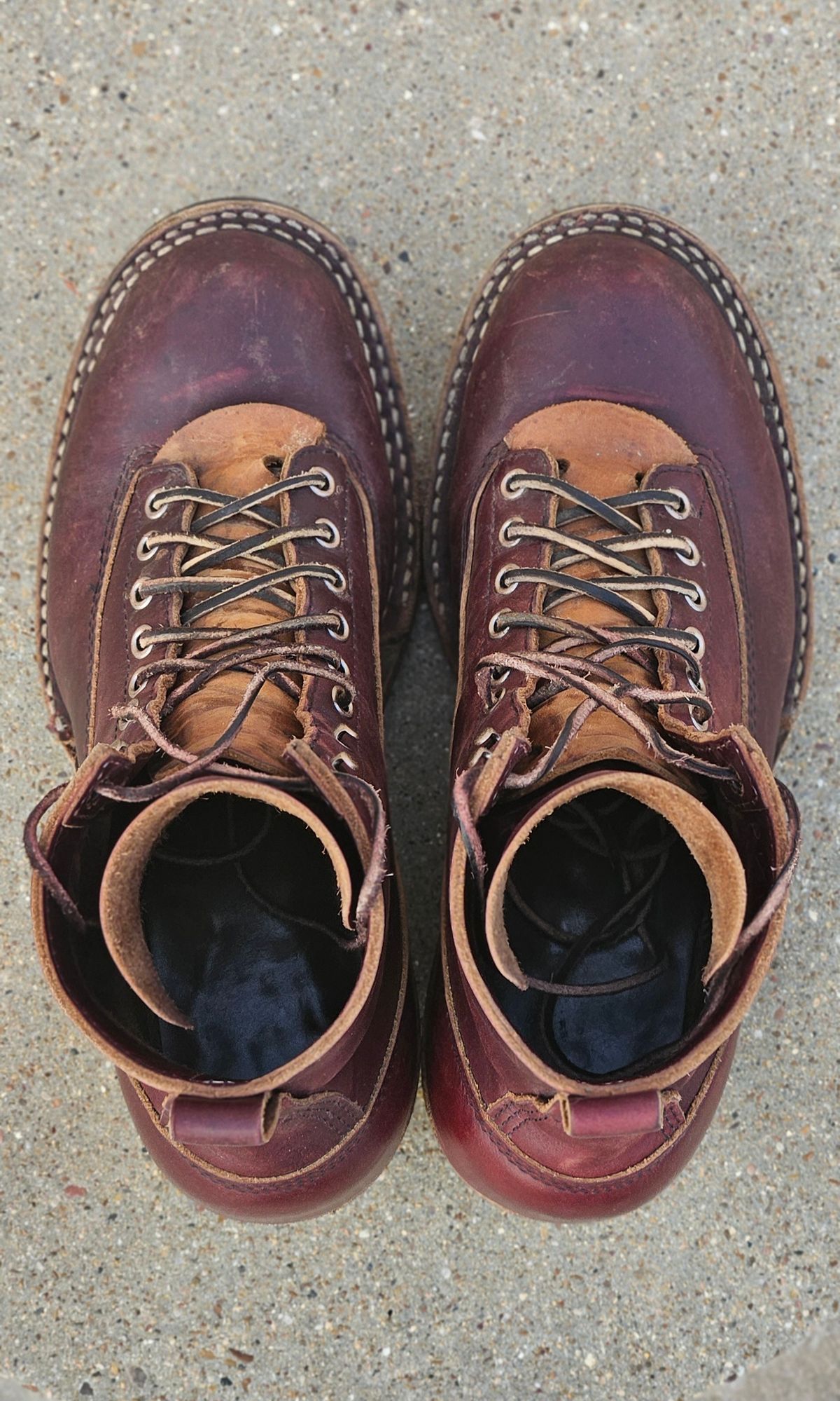 Photo by bro_moc on December 3, 2025 of the White's C350 Cutter in Seidel Burgundy Double Shot.