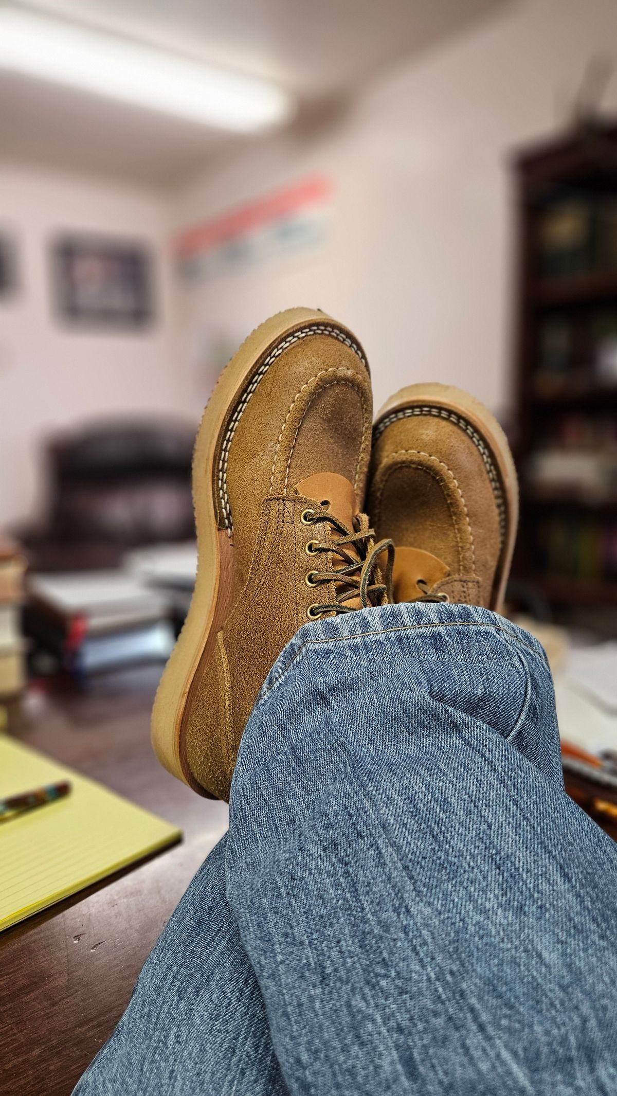 Photo by bro_moc on February 6, 2024 of the Nicks Aldert Strider Moc Toe in Seidel 1964 Tan Roughout.