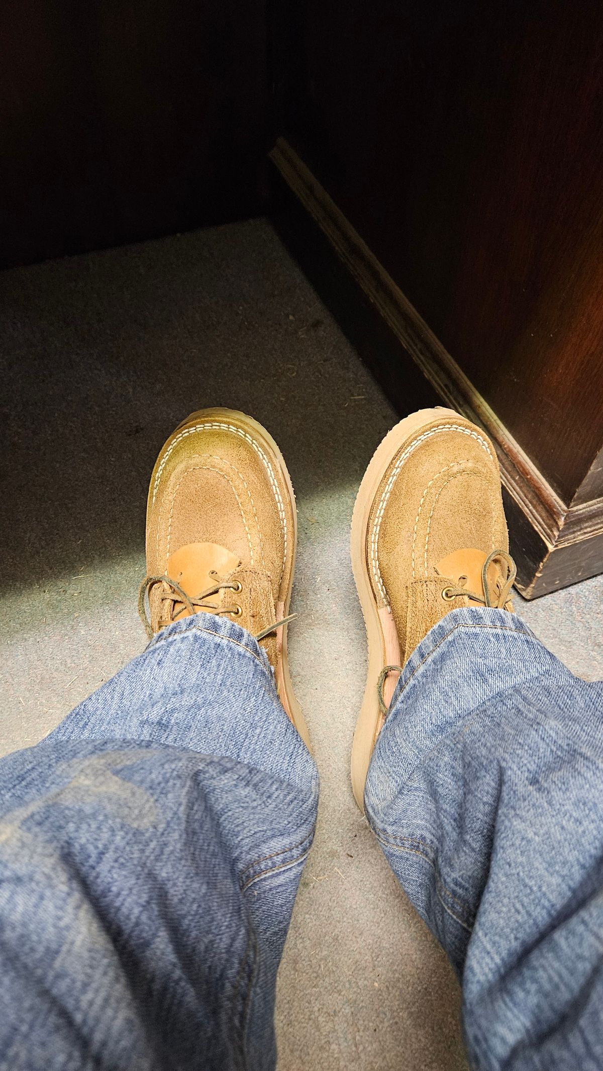 Photo by bro_moc on February 15, 2024 of the Nicks Aldert Strider Moc Toe in Seidel 1964 Tan Roughout.