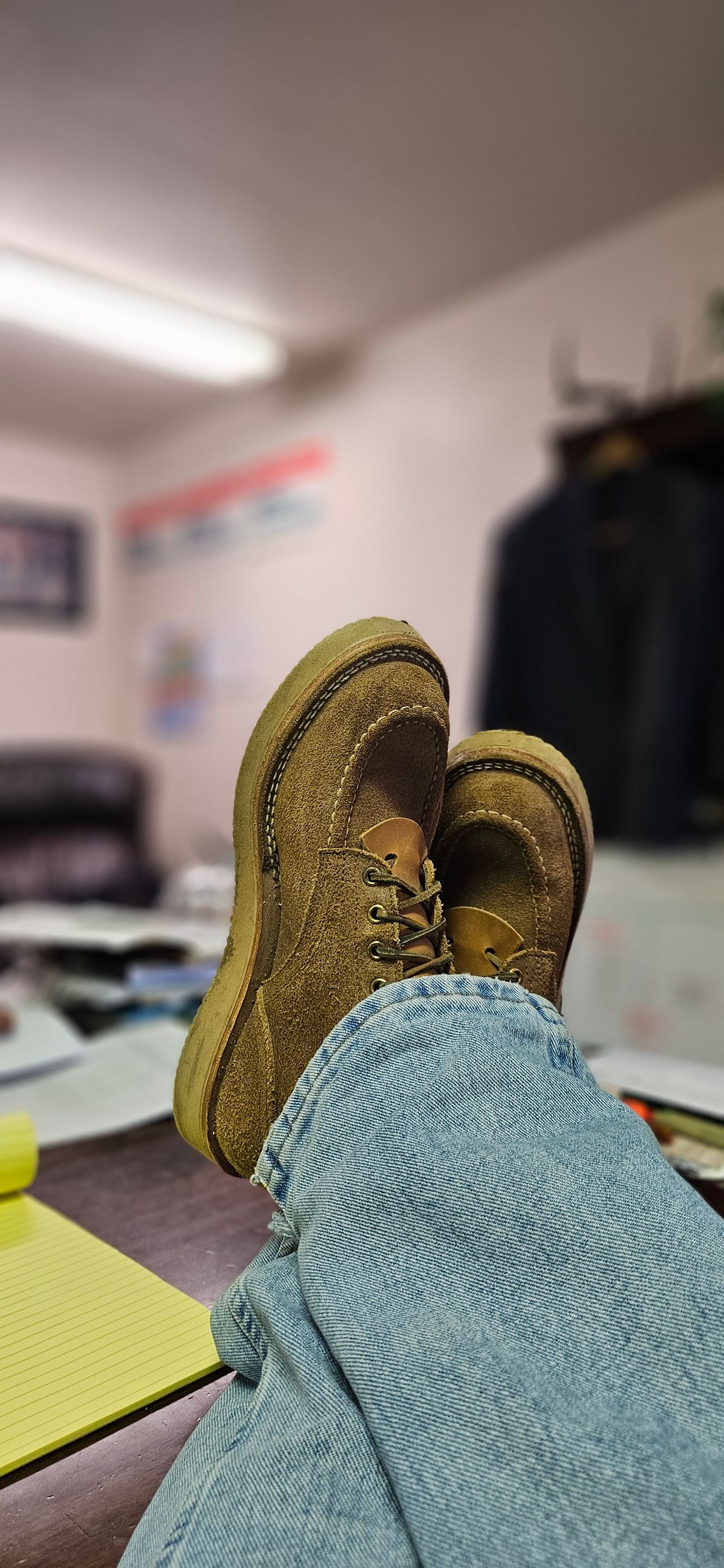 Photo by bro_moc on April 10, 2024 of the Nicks Aldert Strider Moc Toe in Seidel 1964 Tan Roughout.