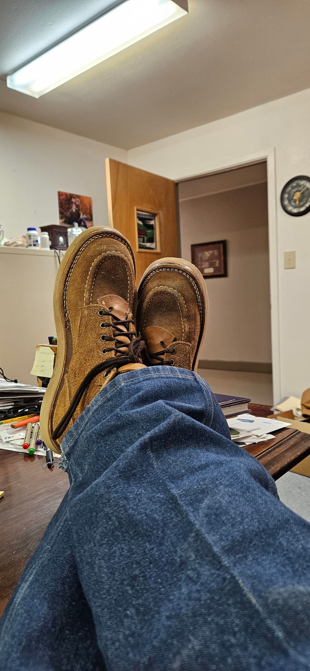 Photo by bro_moc on May 2, 2025 of the Nicks Aldert Strider Moc Toe in Seidel 1964 Tan Roughout.