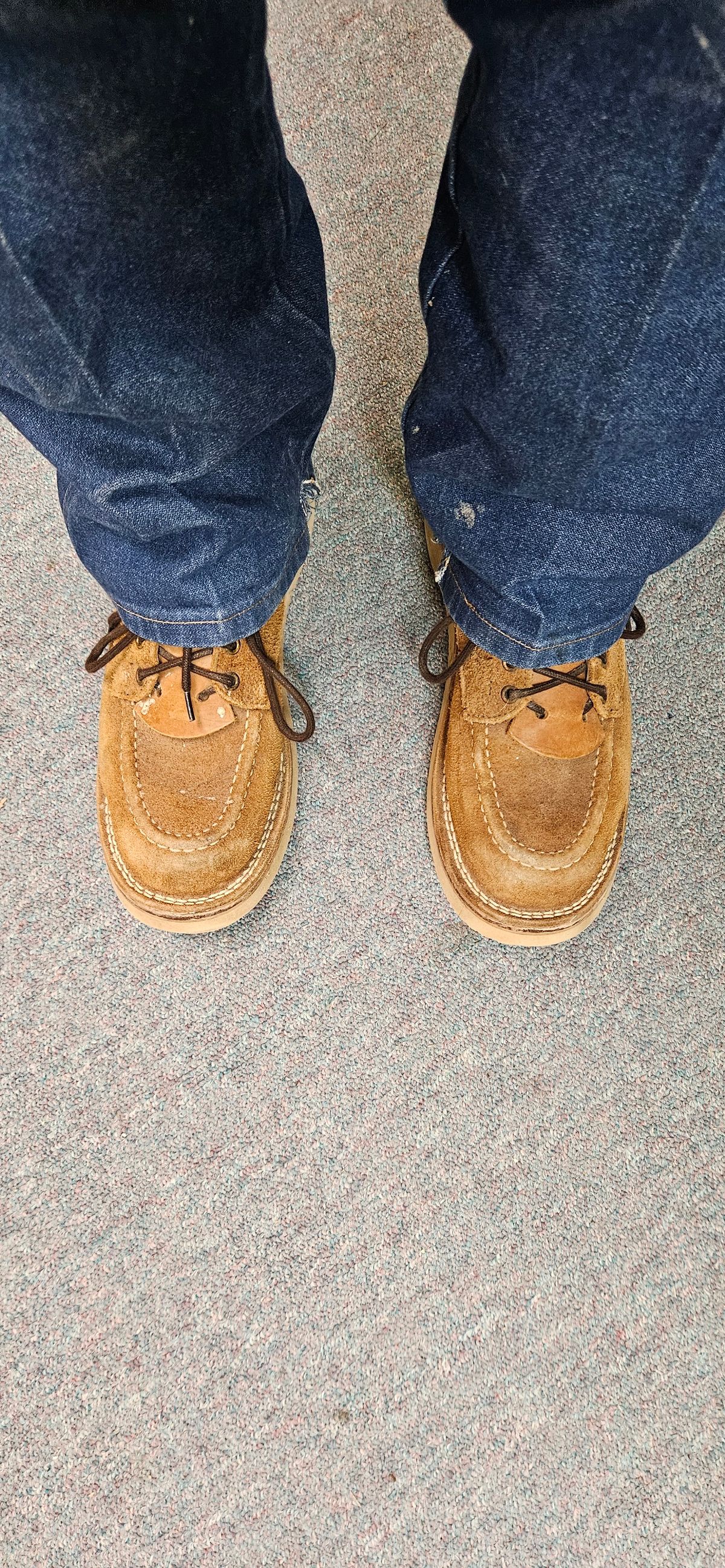 Photo by bro_moc on May 2, 2025 of the Nicks Aldert Strider Moc Toe in Seidel 1964 Tan Roughout.