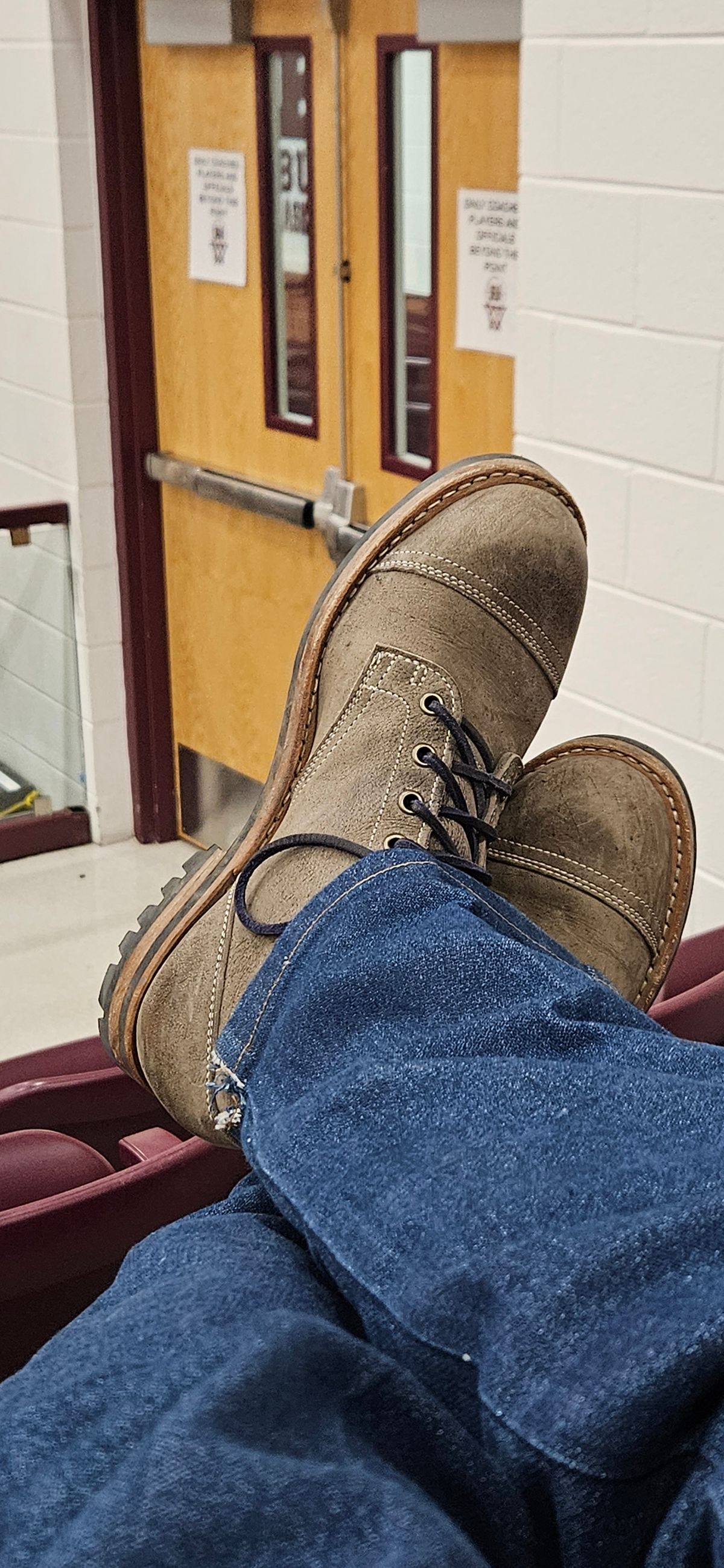 Photo by bro_moc on June 7, 2024 of the Truman Service Boot in C.F. Stead Storm Kudu.