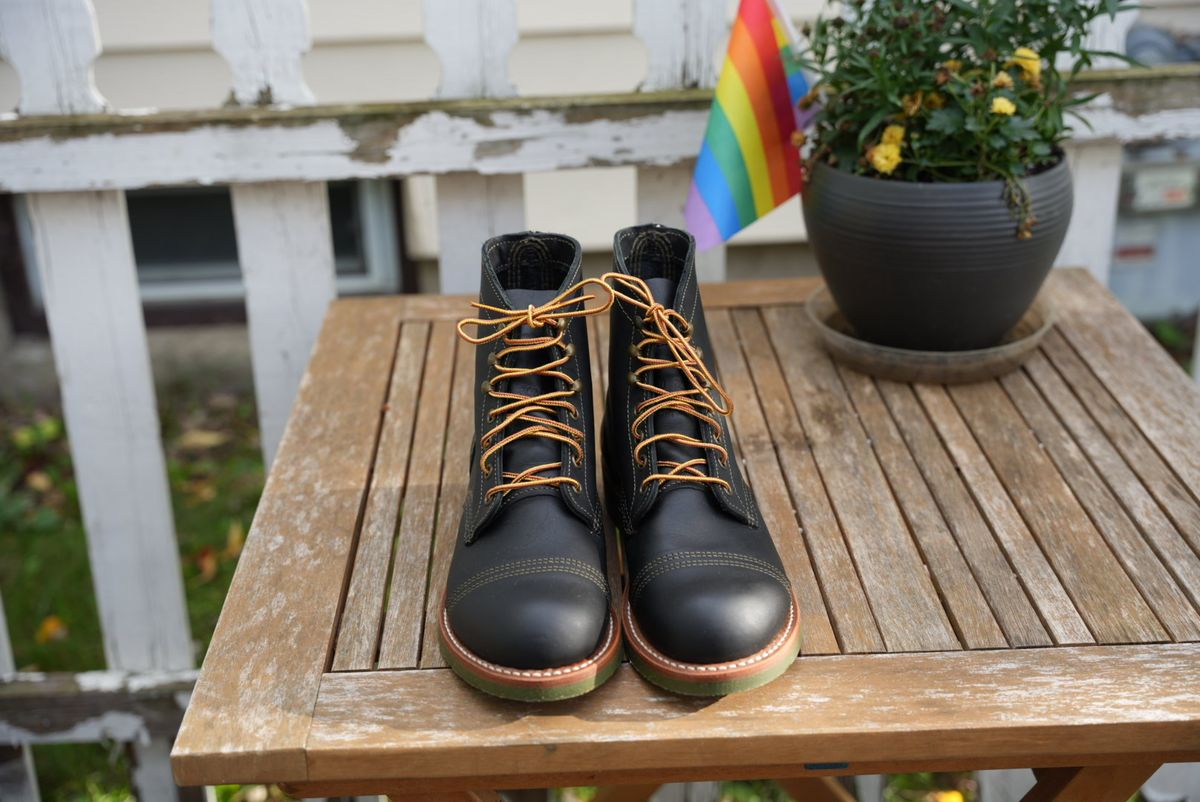 Photo by QuietRabbit on October 6, 2023 of the Red Wing Iron Ranger in S.B. Foot Black Harness.