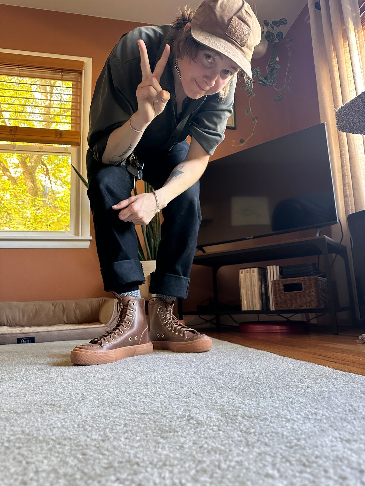 Photo by QuietRabbit on September 26, 2025 of the Bob Henderson Railtown Sneaker Boots in Horween Natural Chromexcel.