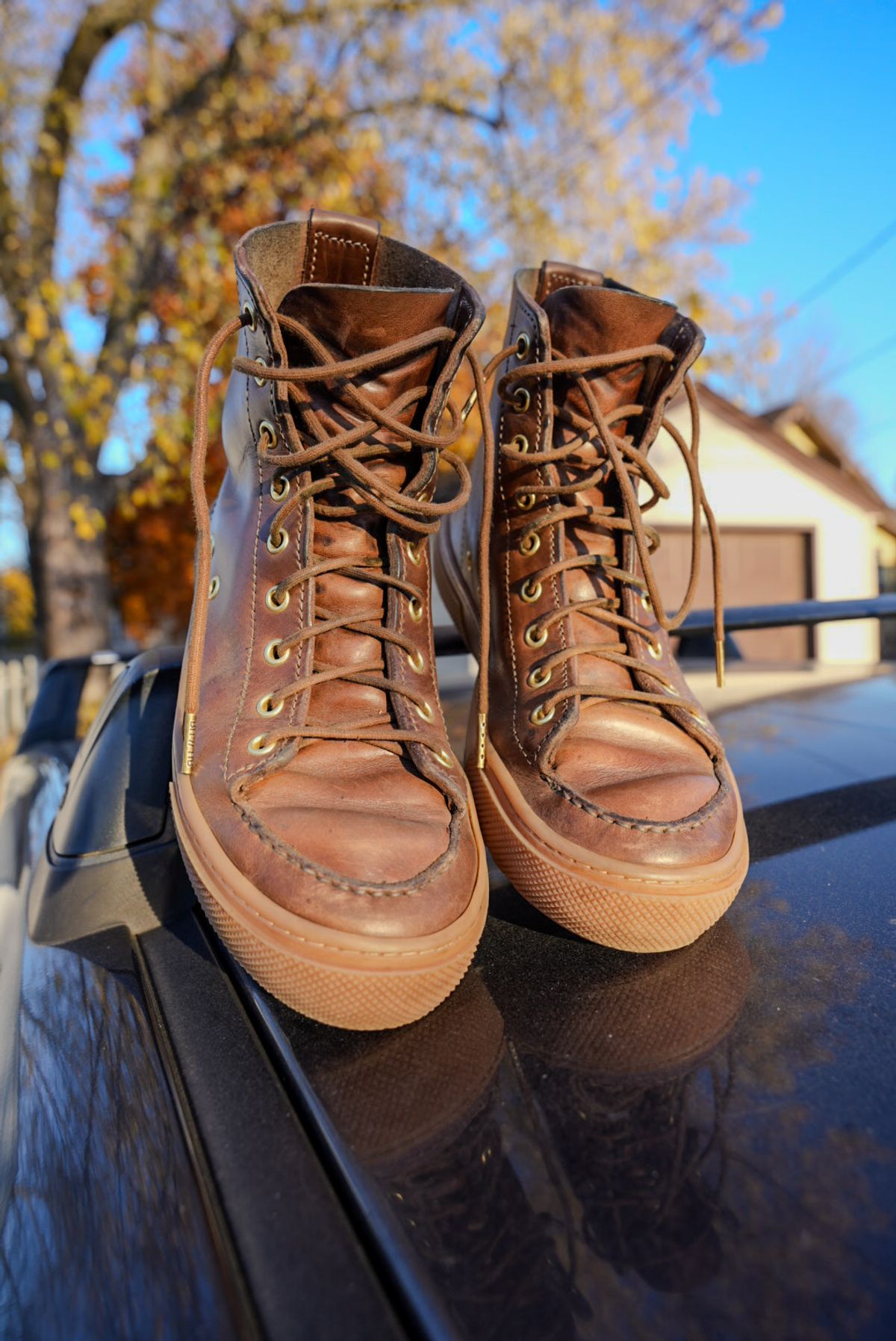 Photo by QuietRabbit on November 5, 2025 of the Bob Henderson Railtown Sneaker Boots in Horween Natural Chromexcel.