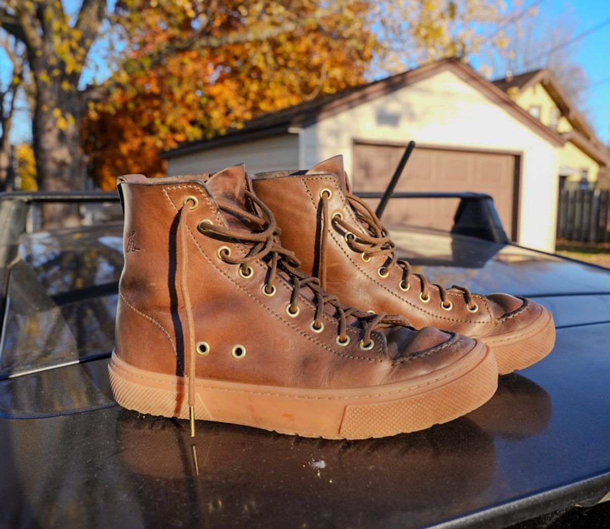 Photo by QuietRabbit on November 5, 2025 of the Bob Henderson Railtown Sneaker Boots in Horween Natural Chromexcel.