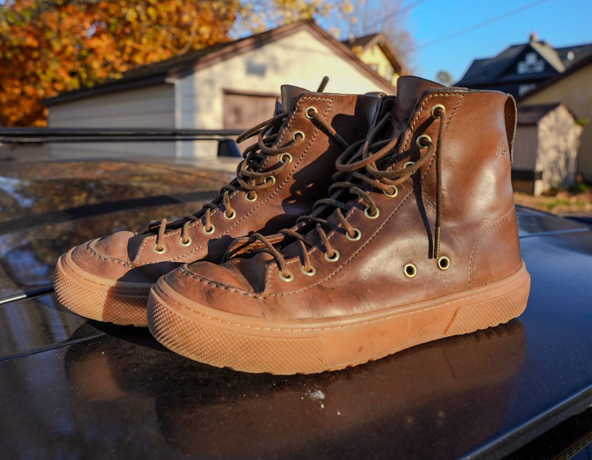 Photo by QuietRabbit on November 5, 2025 of the Bob Henderson Railtown Sneaker Boots in Horween Natural Chromexcel.