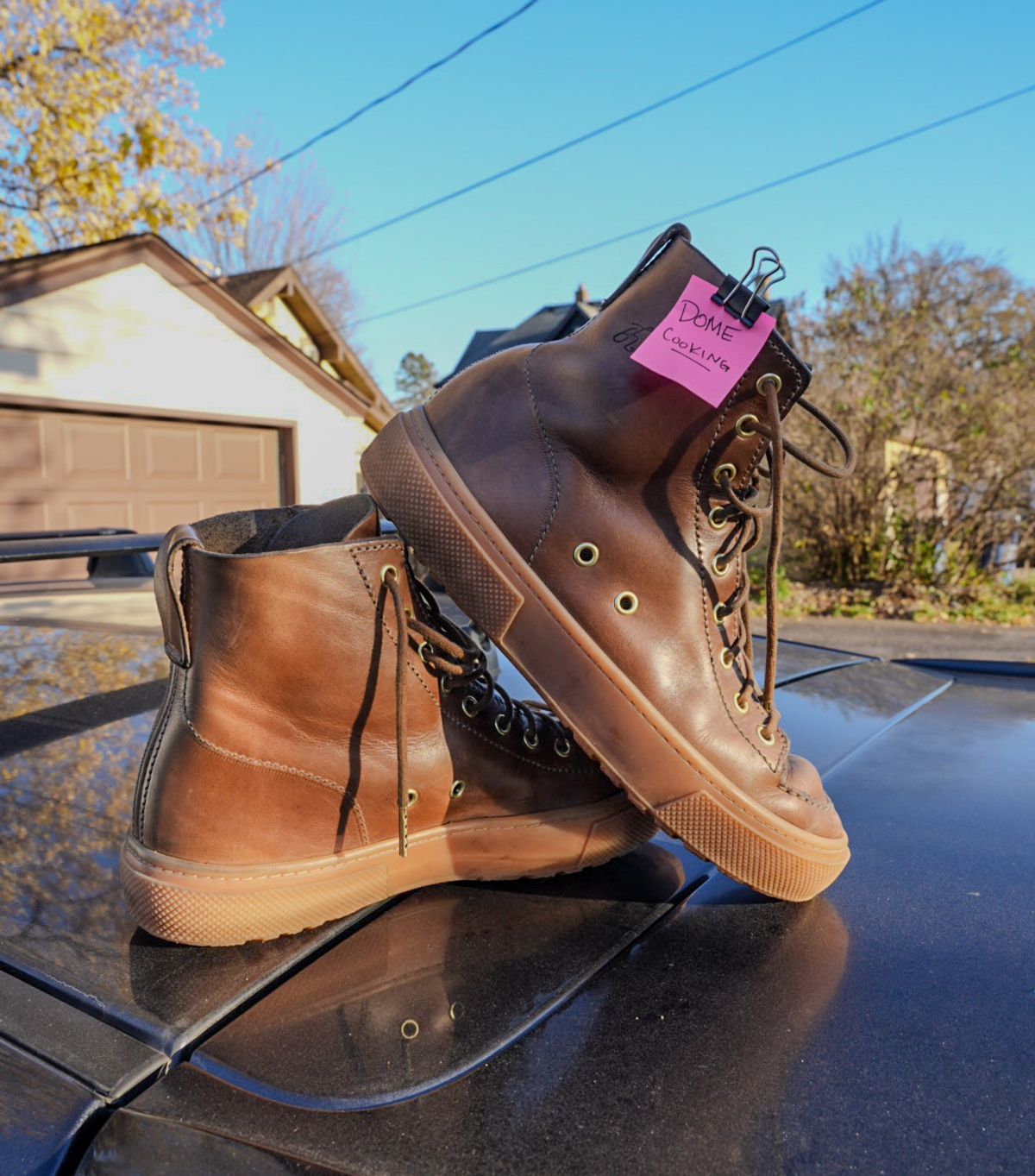 Photo by QuietRabbit on November 5, 2025 of the Bob Henderson Railtown Sneaker Boots in Horween Natural Chromexcel.