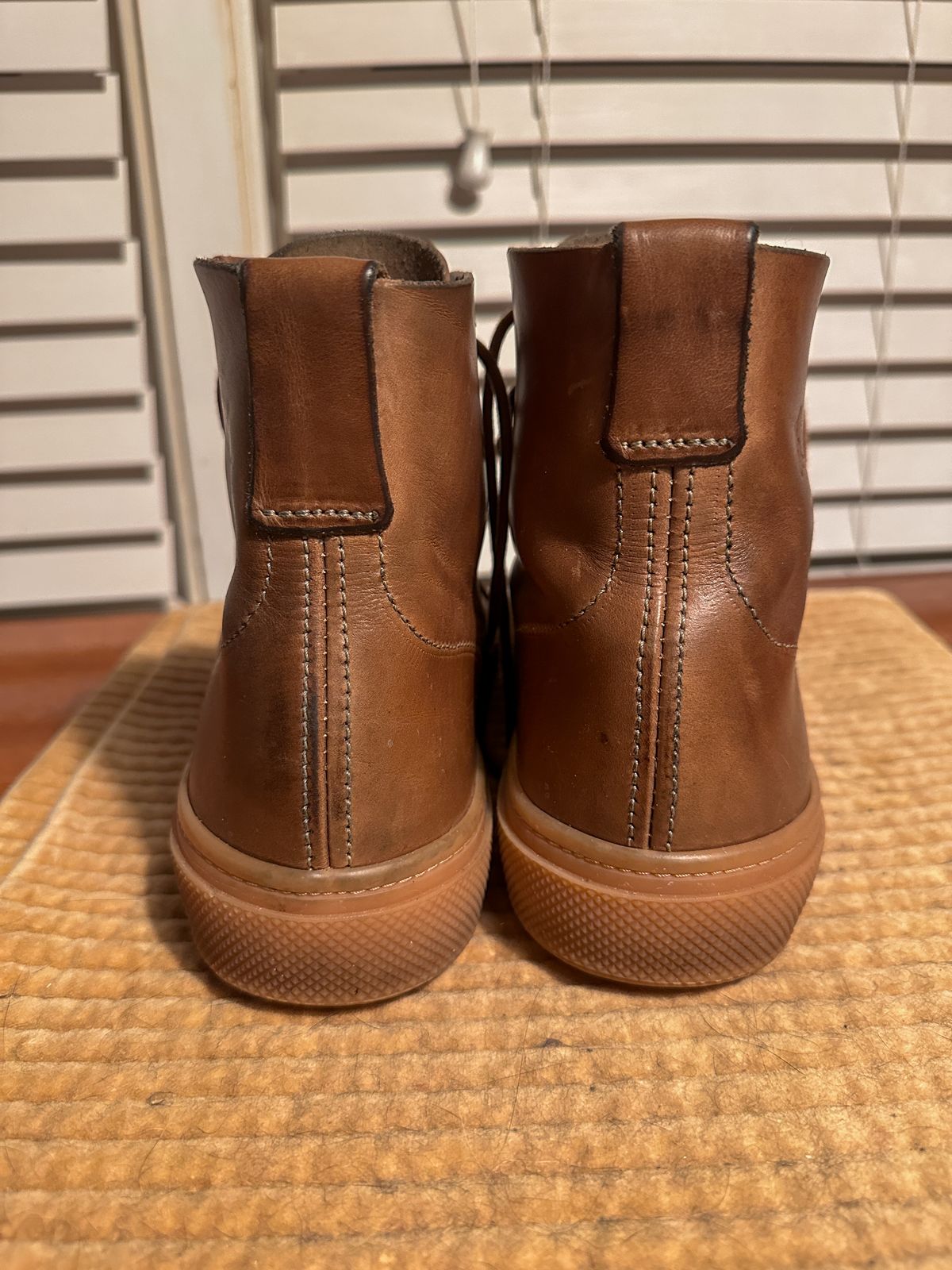 Photo by QuietRabbit on January 6, 2026 of the Bob Henderson Railtown Sneaker Boots in Horween Natural Chromexcel.