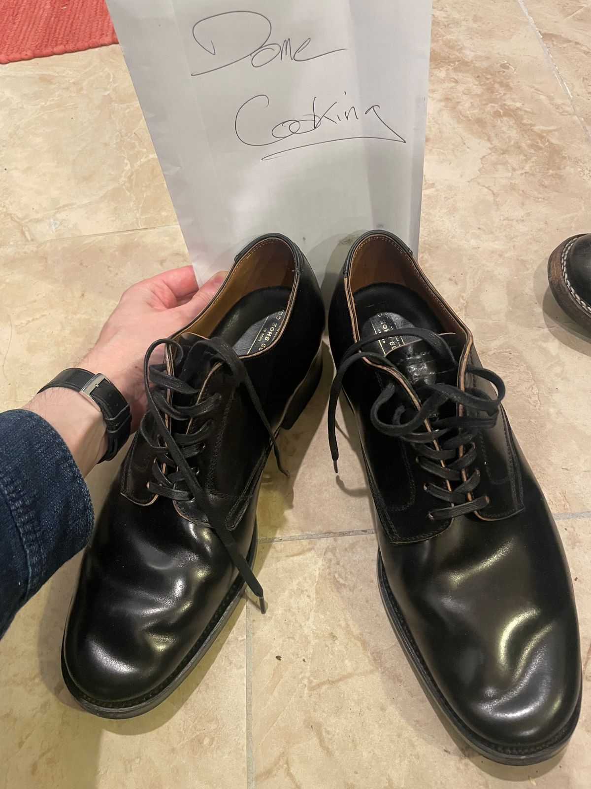 Photo by BoozeHero on November 6, 2025 of the Clinch Service Shoes in Black Shell Cordovan.