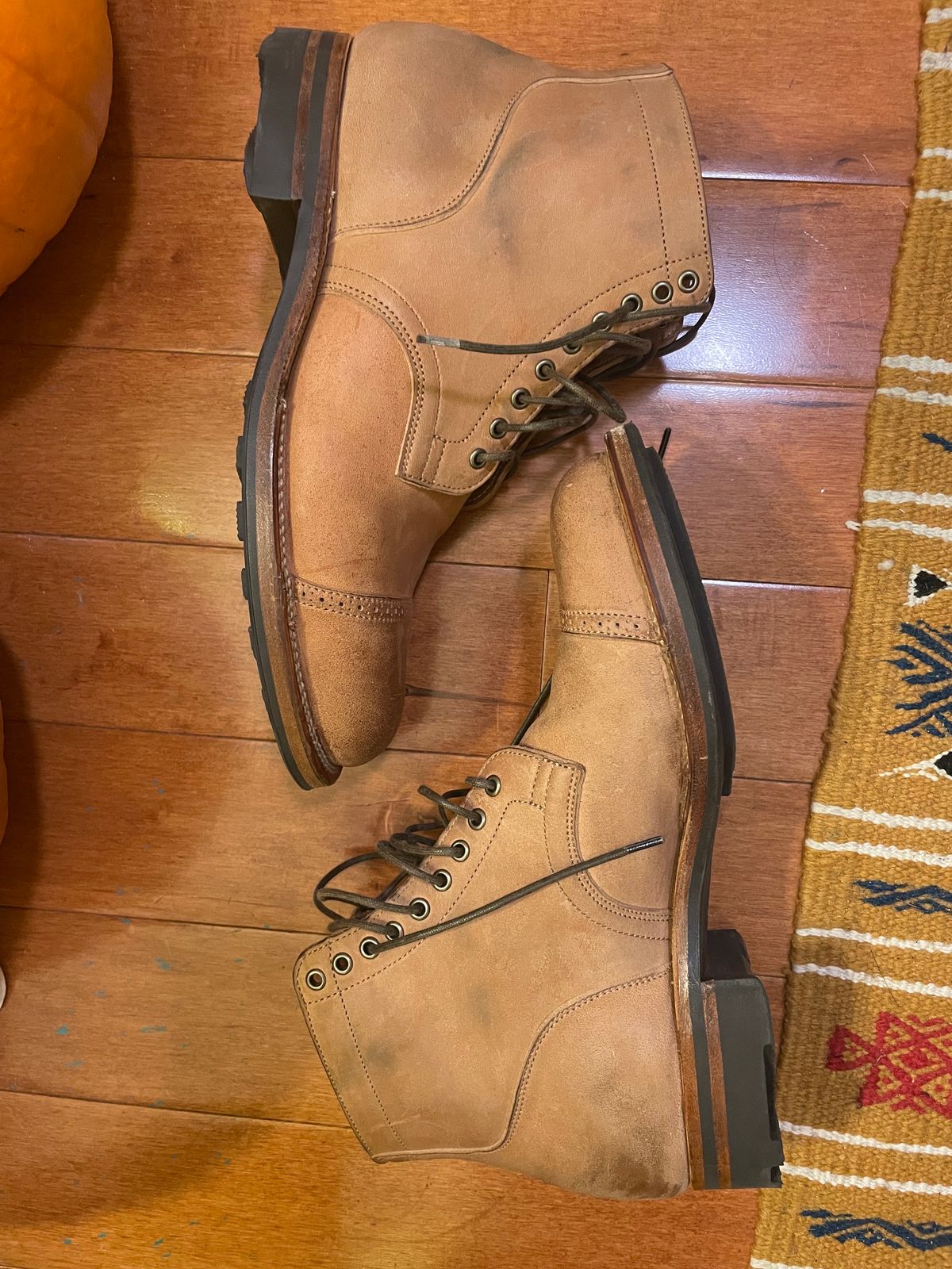 Photo by BoozeHero on December 6, 2023 of the Viberg Service Boot in Horween Natural Crust Double Cordovan.