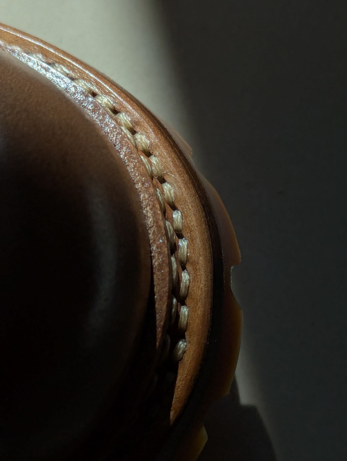 Photo by User1 on July 5, 2025 of the Master Zuo Custom Model in Horween Natural Chromexcel.