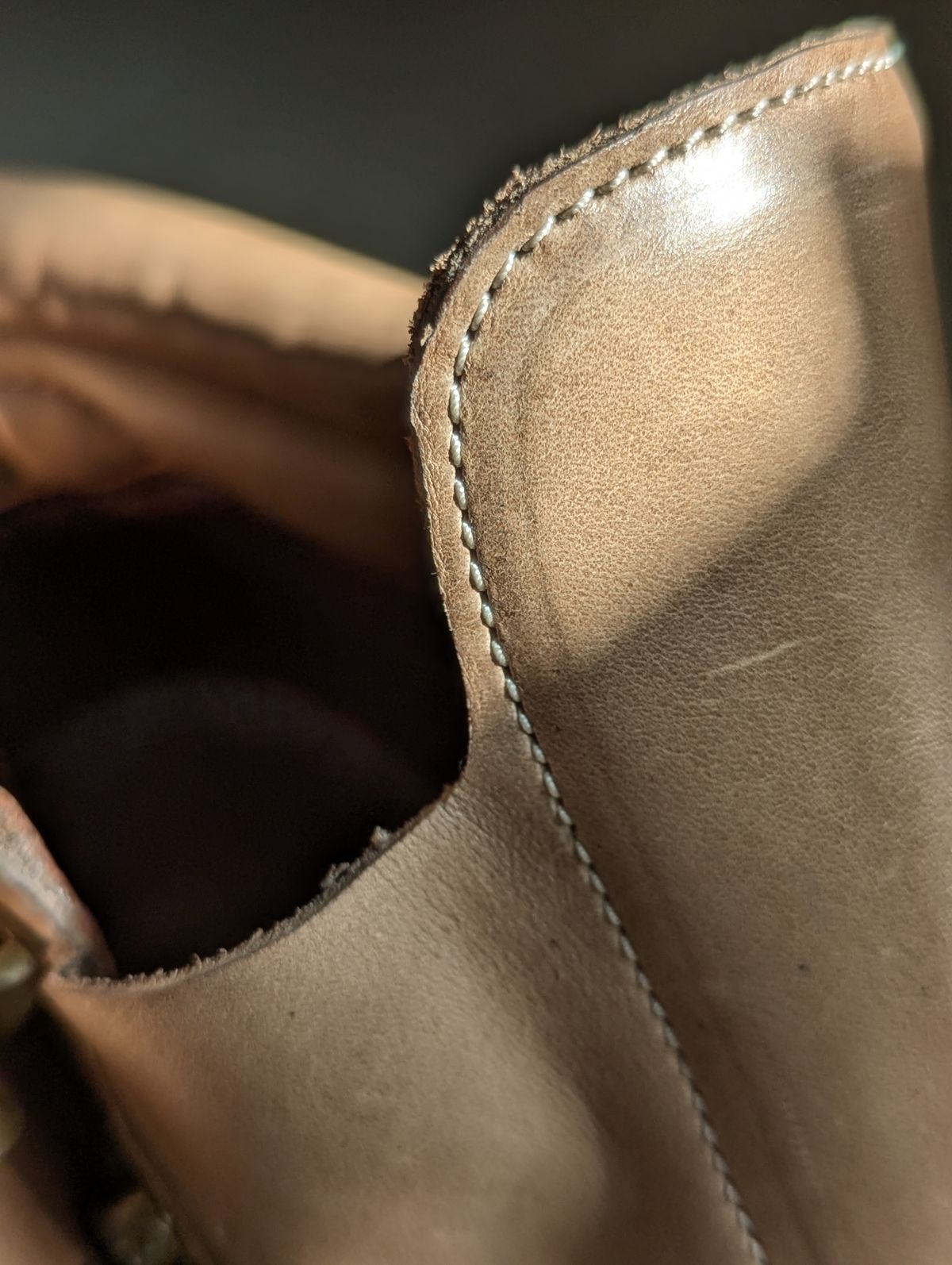Photo by User1 on July 5, 2025 of the Master Zuo Custom Model in Horween Natural Chromexcel.