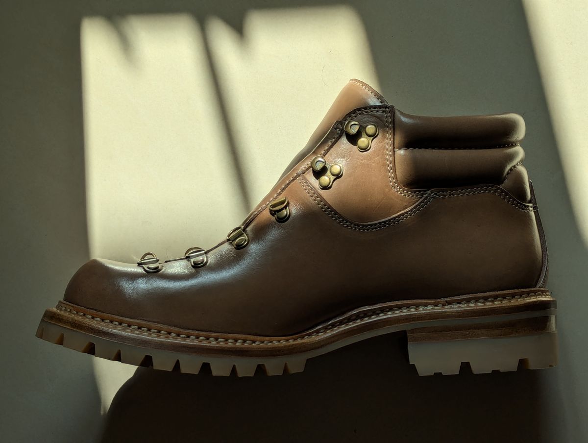 Photo by User1 on July 5, 2025 of the Master Zuo Custom Model in Horween Natural Chromexcel.