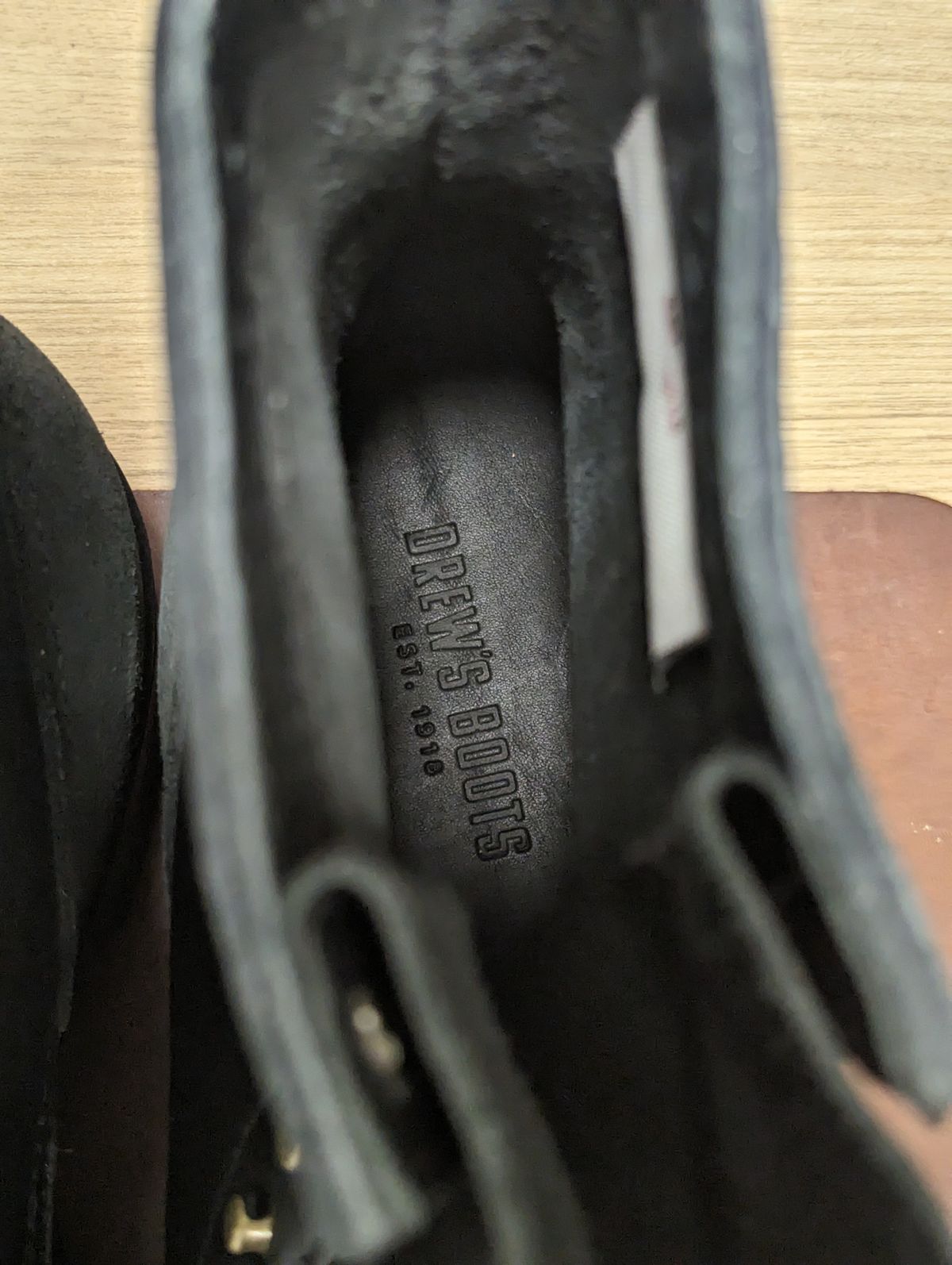 Photo by User1 on March 13, 2024 of the Drew's Boots 8-Inch Logger in Black Smooth & Black Roughout.