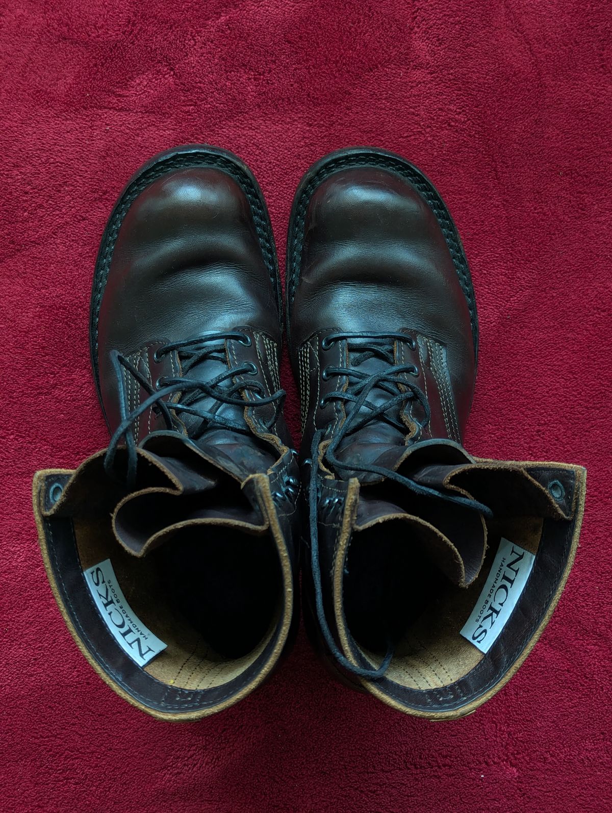 Photo by User1 on May 9, 2026 of the Nicks Custom Model in Wickett & Craig Walnut Double Stuffed.