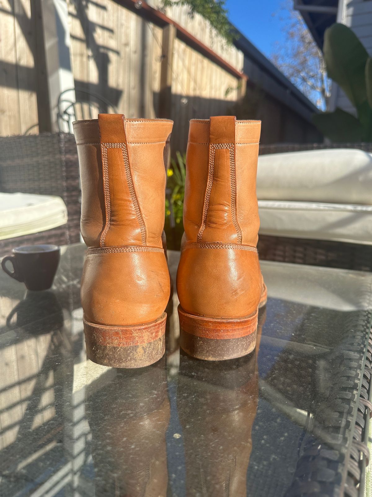 Photo by sweetchippies on January 5, 2024 of the Onderhoud LCV01 Lineman Boot in Wickett & Craig Russet Traditional Harness.