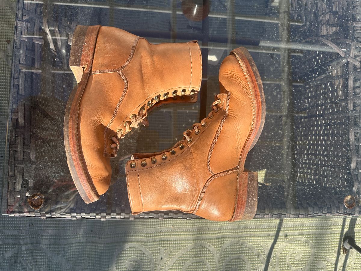 Photo by sweetchippies on January 5, 2024 of the Onderhoud LCV01 Lineman Boot in Wickett & Craig Russet Traditional Harness.