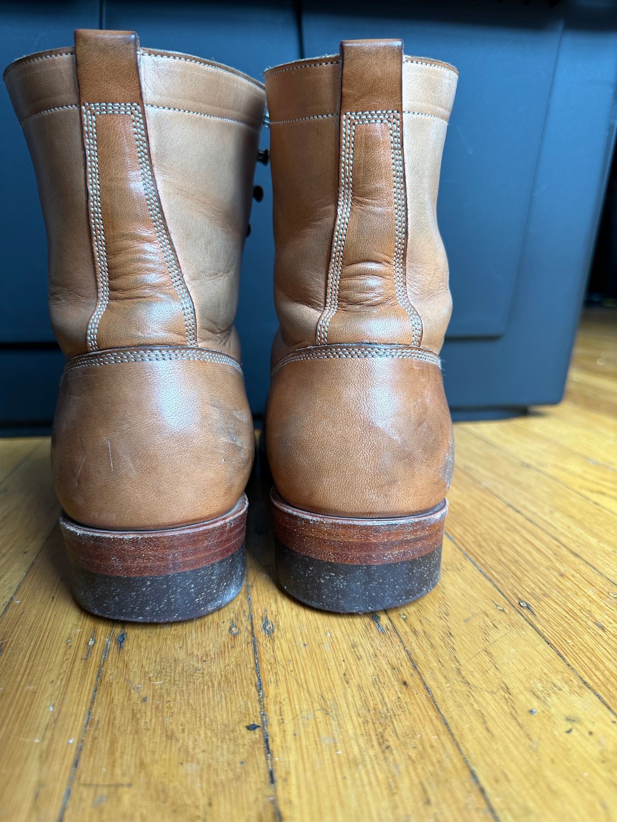 Photo by sweetchippies on February 5, 2024 of the Onderhoud LCV01 Lineman Boot in Wickett & Craig Russet Traditional Harness.