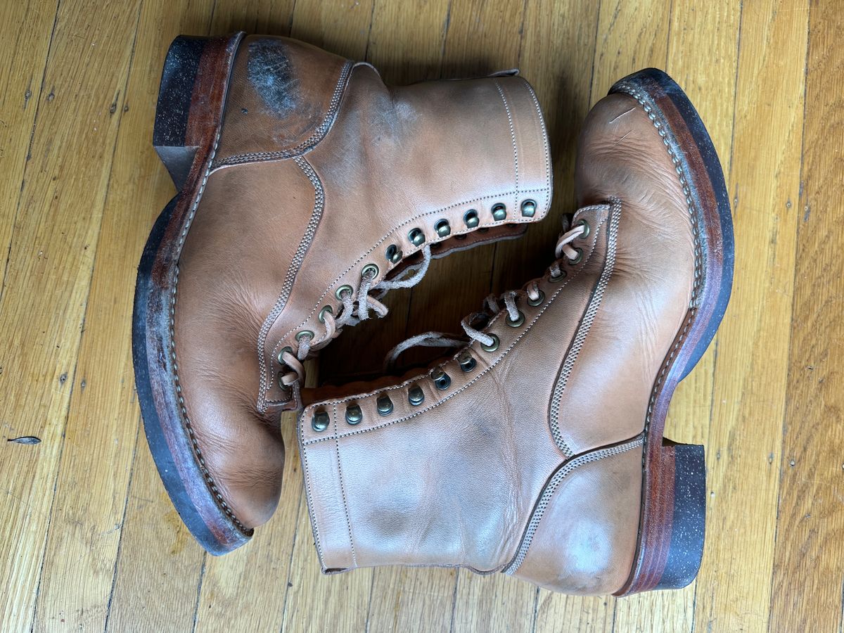 Photo by sweetchippies on February 5, 2024 of the Onderhoud LCV01 Lineman Boot in Wickett & Craig Russet Traditional Harness.