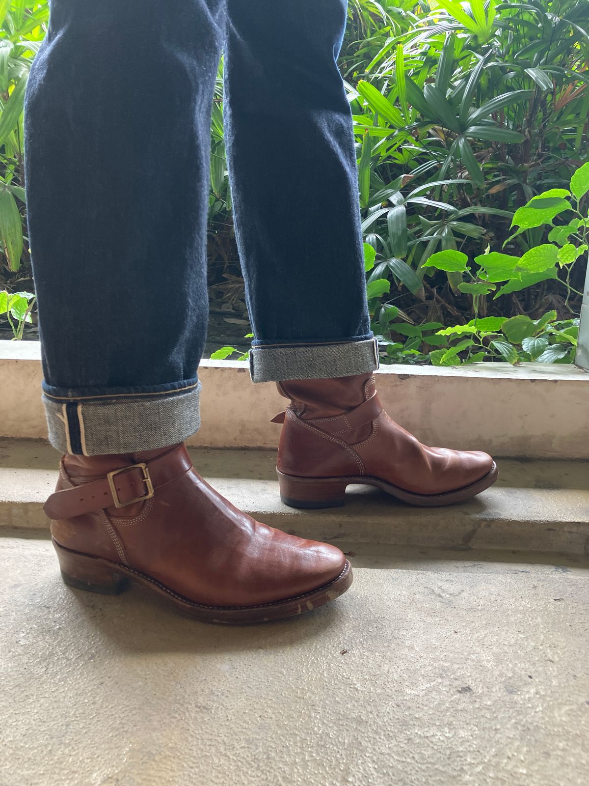 Photo by ceekayyeo on January 11, 2024 of the Raland Bootmaker Engineer Boot in Tarnsjo Garveri Vegetable Tanned Horsehide.