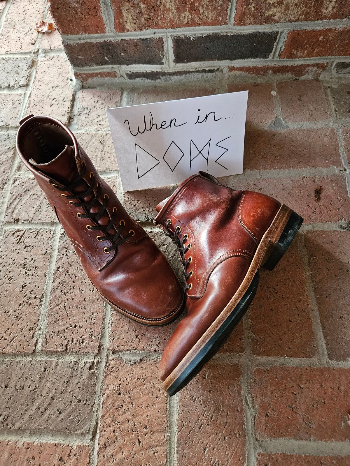 Photo by bars_grover23 on November 3, 2024 of the Iron Boots The Chosen One in Maryam Toscanello TPR Horsebutt.