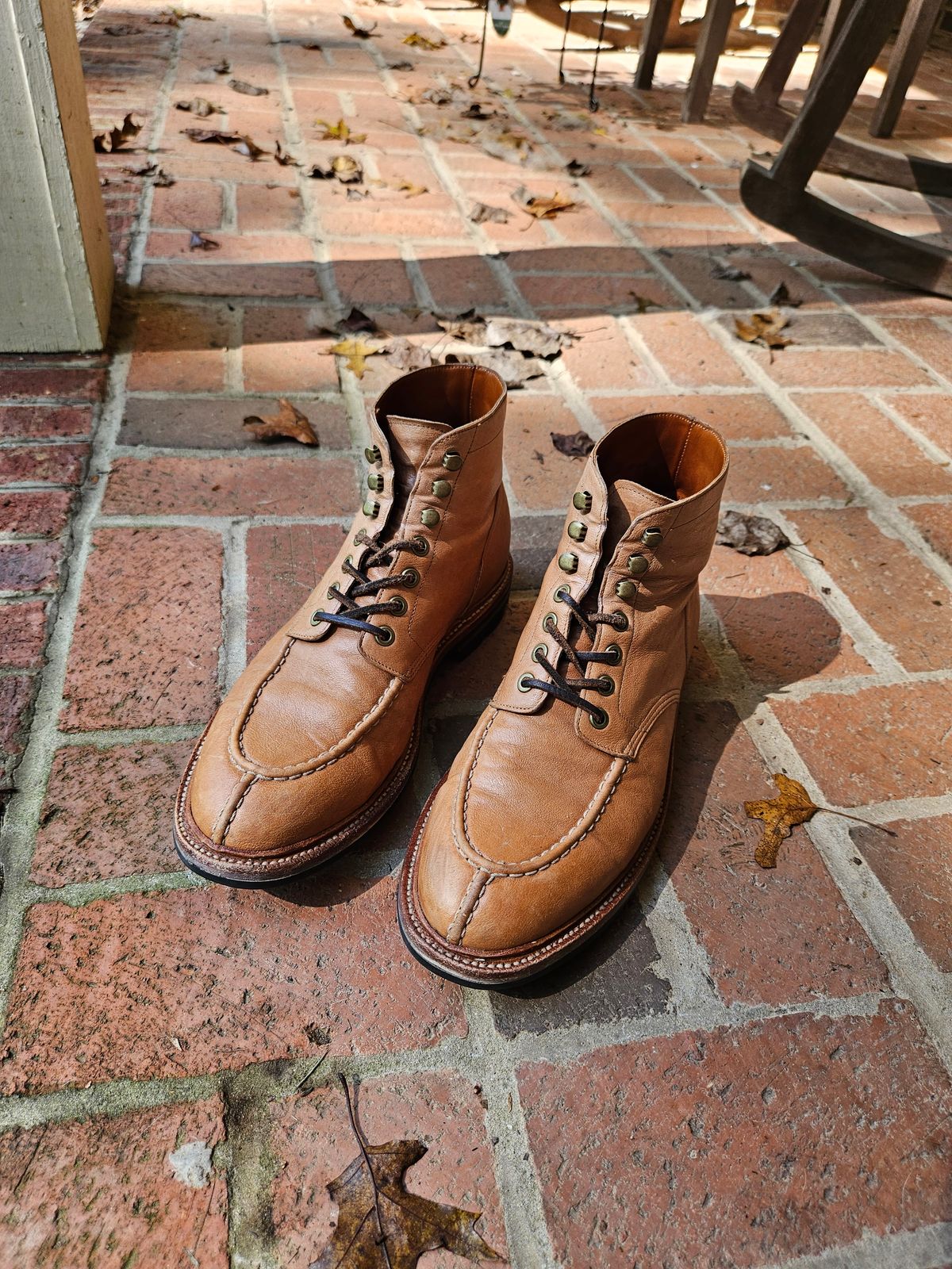 Photo by bars_grover23 on September 27, 2024 of the Grant Stone Ottawa Boot in Incas Natural Kangaroo.