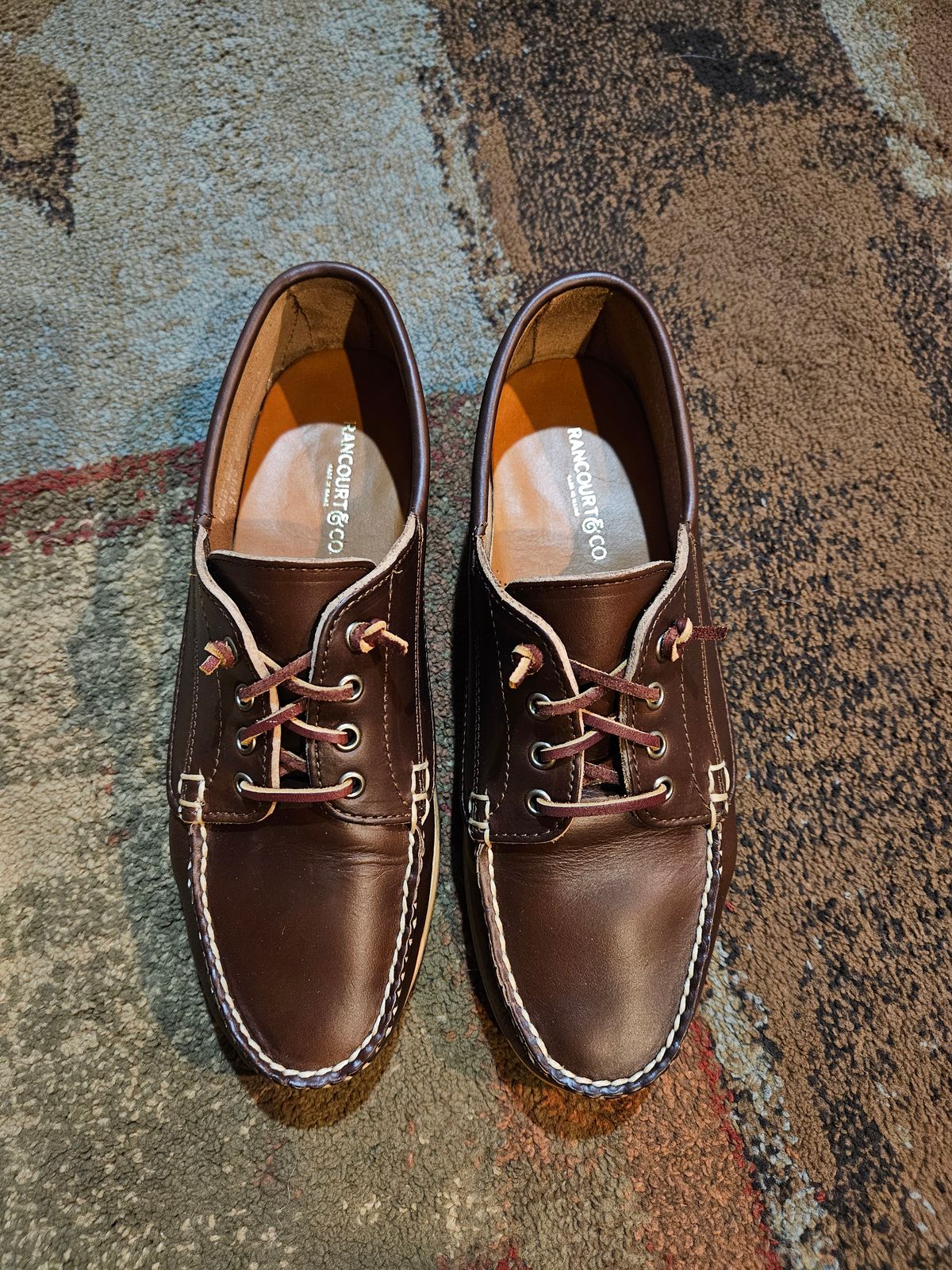 Photo by bars_grover23 on September 12, 2024 of the Rancourt & Co. Baxter Ranger Moc in Horween Carolina Brown Chromexcel.