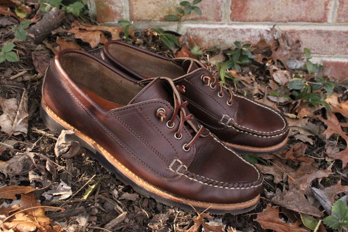 Photo by bars_grover23 on March 1, 2025 of the Rancourt & Co. Baxter Ranger Moc in Horween Carolina Brown Chromexcel.