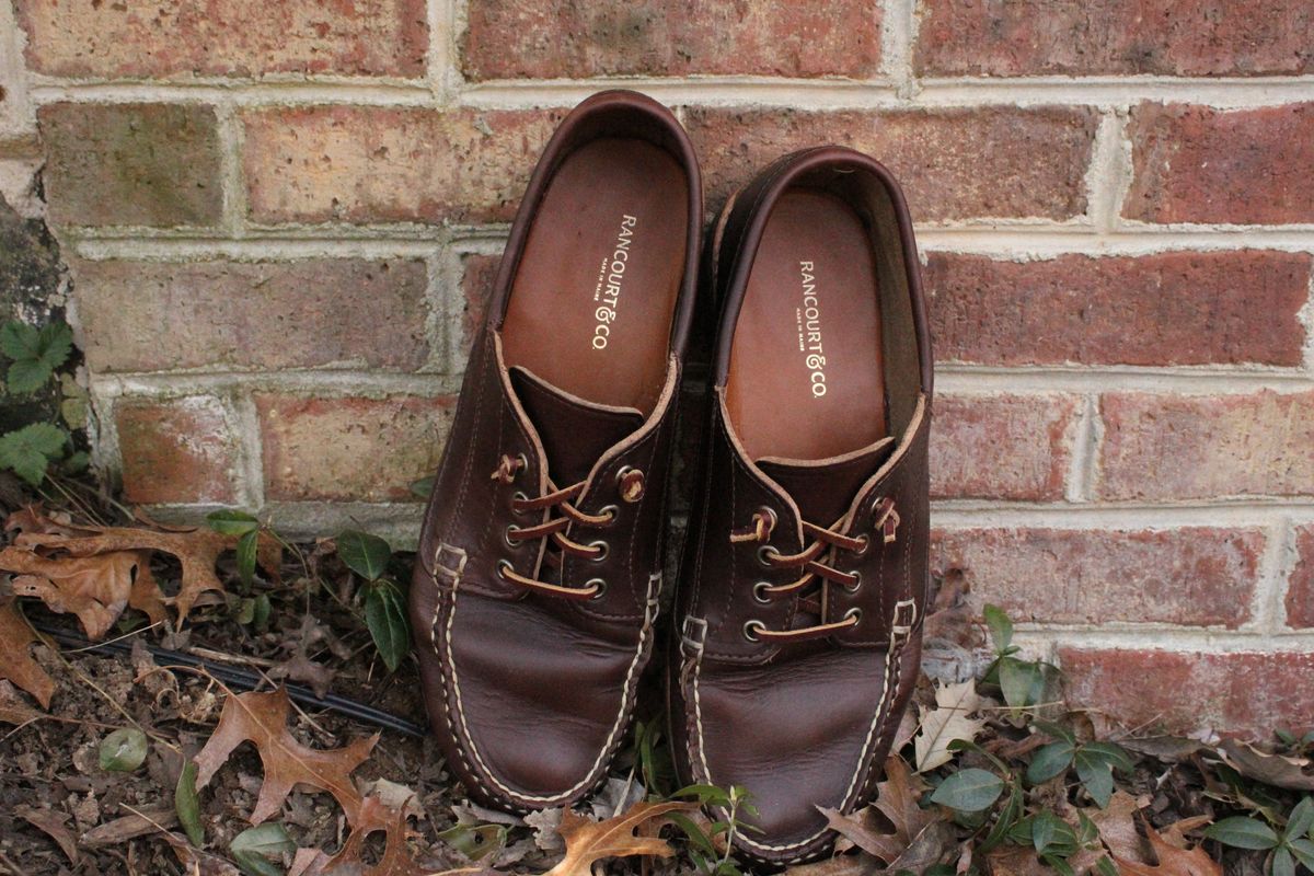 Photo by bars_grover23 on March 1, 2025 of the Rancourt & Co. Baxter Ranger Moc in Horween Carolina Brown Chromexcel.