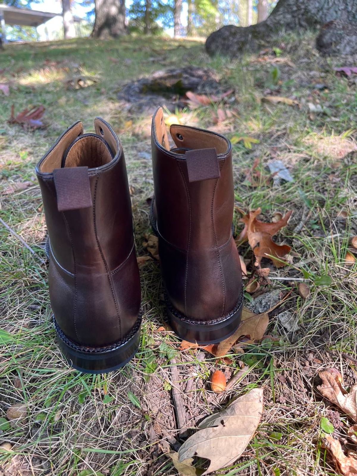 Photo by bars_grover23 on October 2, 2023 of the Beckett Simonon Elliot Balmoral Boots in Gruppo Mastrotto Brown Full-Grain Calfskin.