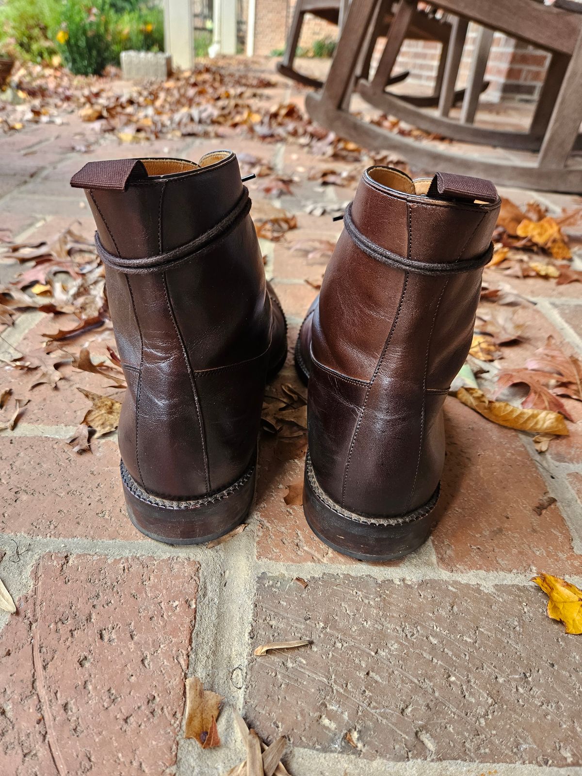 Photo by bars_grover23 on November 4, 2023 of the Beckett Simonon Elliot Balmoral Boots in Gruppo Mastrotto Brown Full-Grain Calfskin.