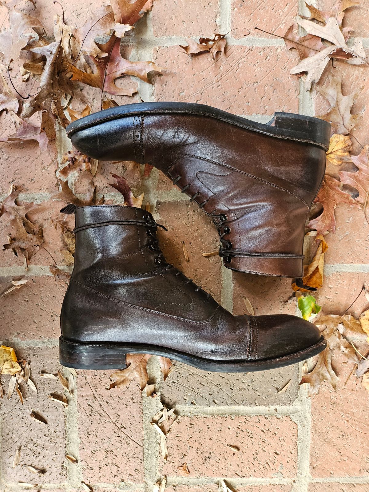 Photo by bars_grover23 on November 4, 2023 of the Beckett Simonon Elliot Balmoral Boots in Gruppo Mastrotto Brown Full-Grain Calfskin.