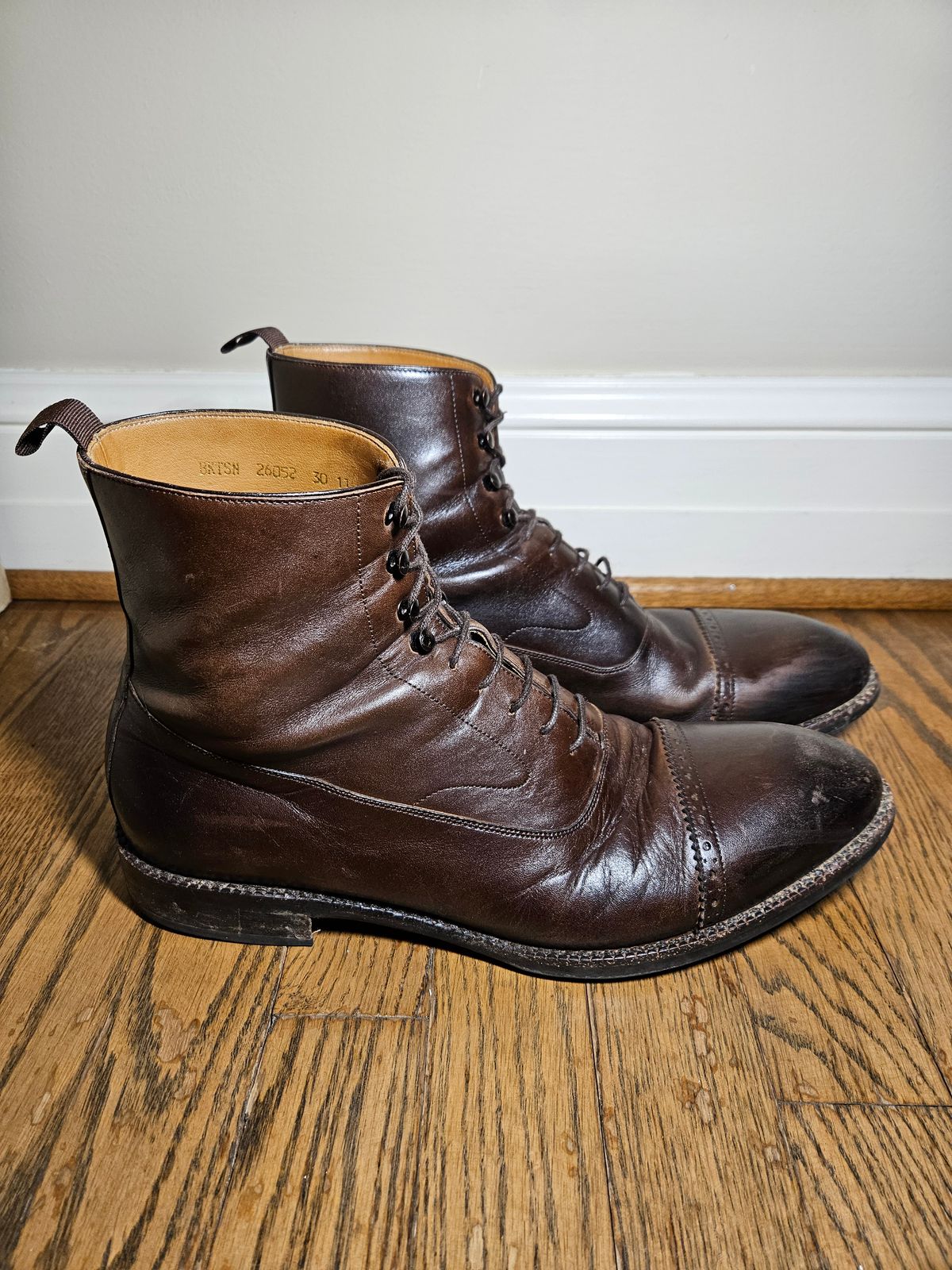 Photo by bars_grover23 on February 6, 2024 of the Beckett Simonon Elliot Balmoral Boots in Gruppo Mastrotto Brown Full-Grain Calfskin.