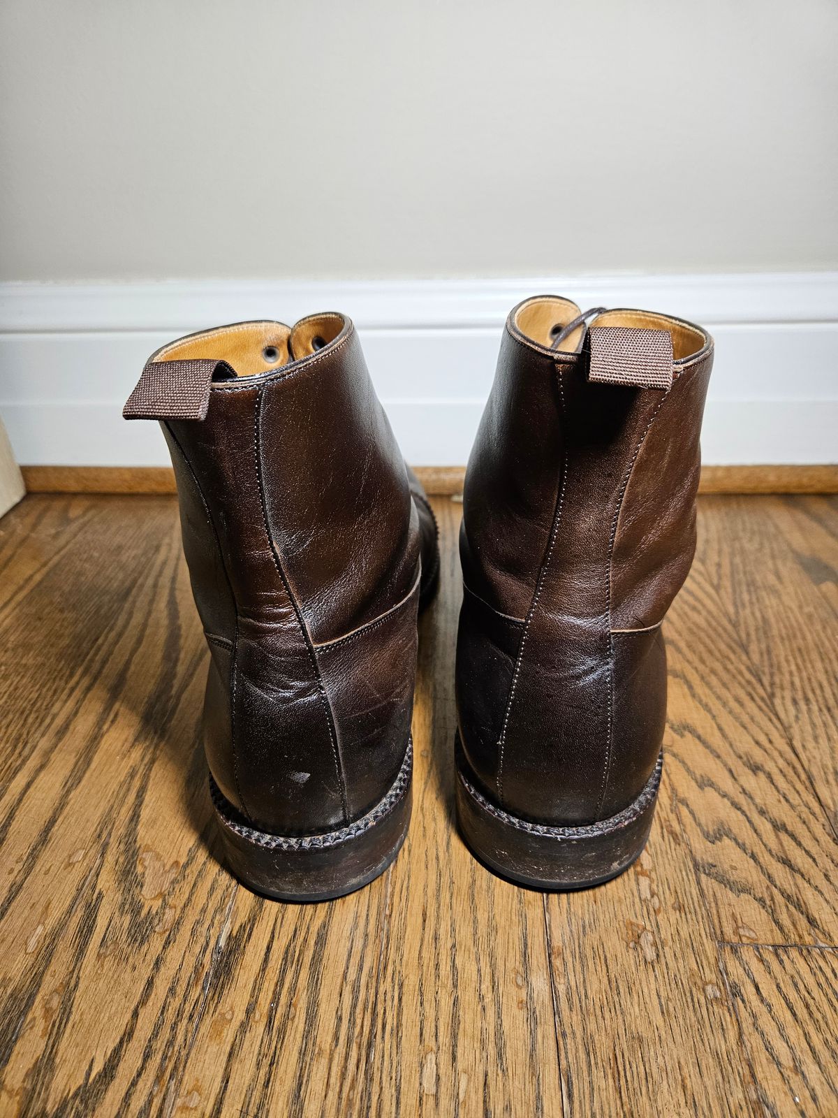 Photo by bars_grover23 on February 6, 2024 of the Beckett Simonon Elliot Balmoral Boots in Gruppo Mastrotto Brown Full-Grain Calfskin.