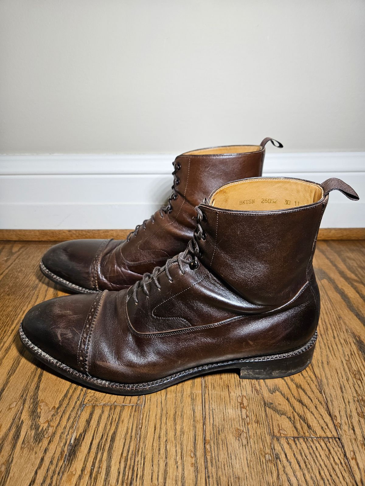 Photo by bars_grover23 on February 6, 2024 of the Beckett Simonon Elliot Balmoral Boots in Gruppo Mastrotto Brown Full-Grain Calfskin.