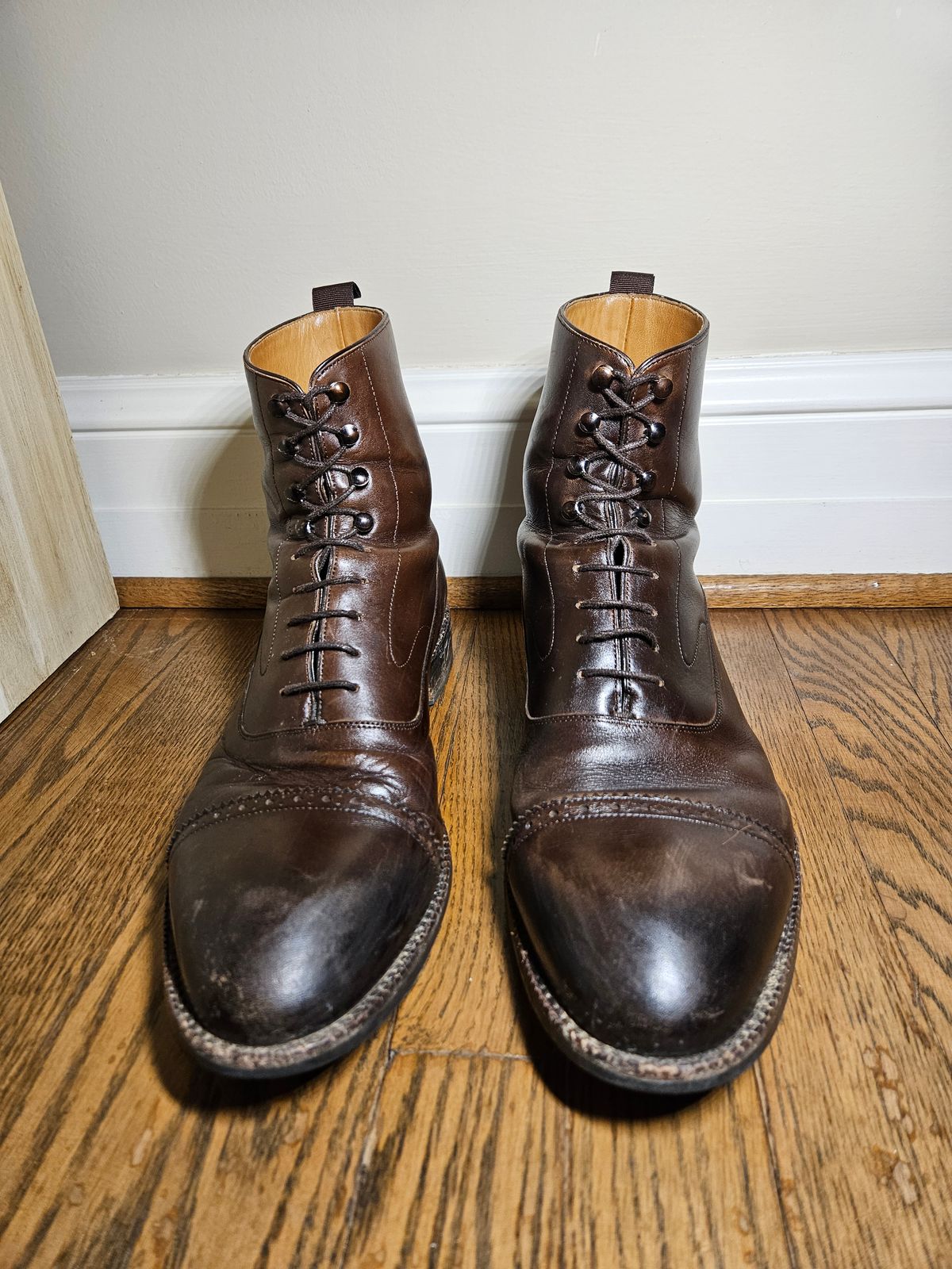 Photo by bars_grover23 on February 6, 2024 of the Beckett Simonon Elliot Balmoral Boots in Gruppo Mastrotto Brown Full-Grain Calfskin.