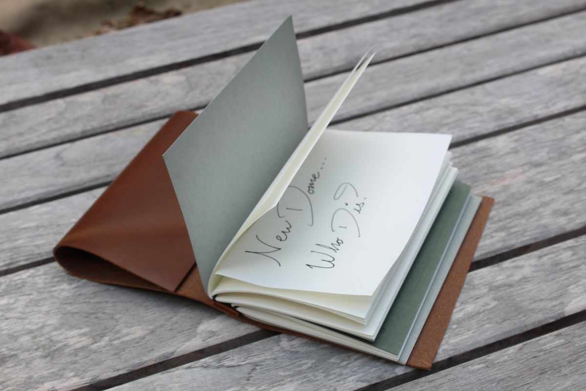Photo by bars_grover23 on October 2, 2025 of the Self-Made Daily Driver Journal in Seidel Natural Double Shot & Horween Orange Predator.