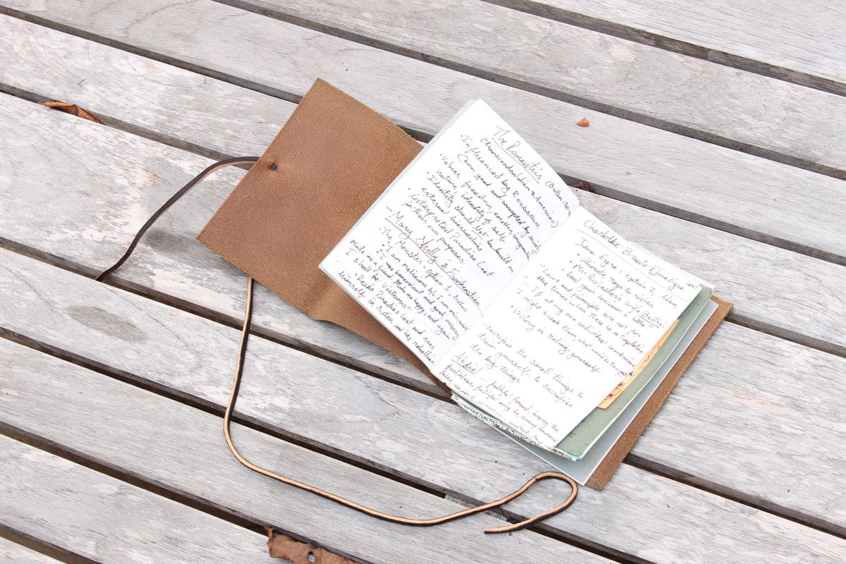 Photo by bars_grover23 on November 2, 2025 of the Self-Made Daily Driver Journal in Seidel Natural Double Shot & Horween Orange Predator.